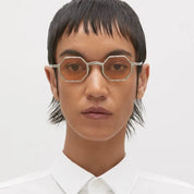 Ottica Mondello Roma - Kuboraum - KRSZ19SO0000002R - MASK Z19 SO - SILVER / ORANGE LENS - metal, acetate - shape Hexagonal - Silver - EYEWEAR - SUNGLASSES - Unisex,Uomo,Donna,Women,Men - lens orange - Made In Italy