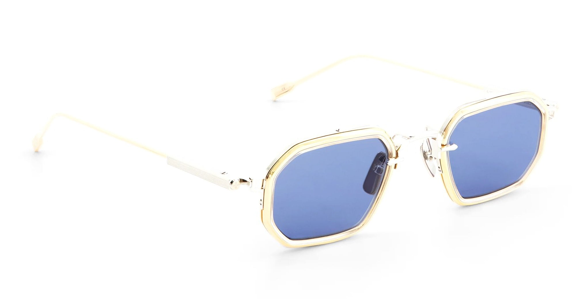 Ottica Mondello Roma - Sato - Kursa-P-RG-1 - Kursa - Platinum / Rose Gold - Titanium - shape Rectangular - silver, gold - EYEWEAR - SUNGLASSES - Unisex,Uomo,Donna,Women,Men - lens Blue - Made In Japan