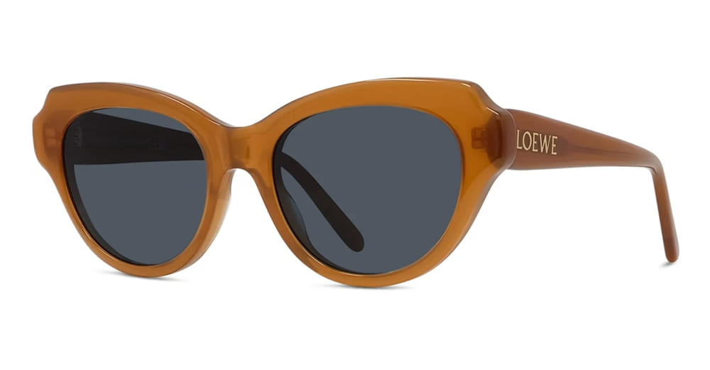 Ottica Mondello Roma - Loewe - LW40178I5350V - SLIM LW40178I - BROWN - Acetate - shape Cat-eye - brown - EYEWEAR - SUNGLASSES - Donna,Women - lens Blue - Made In Italy