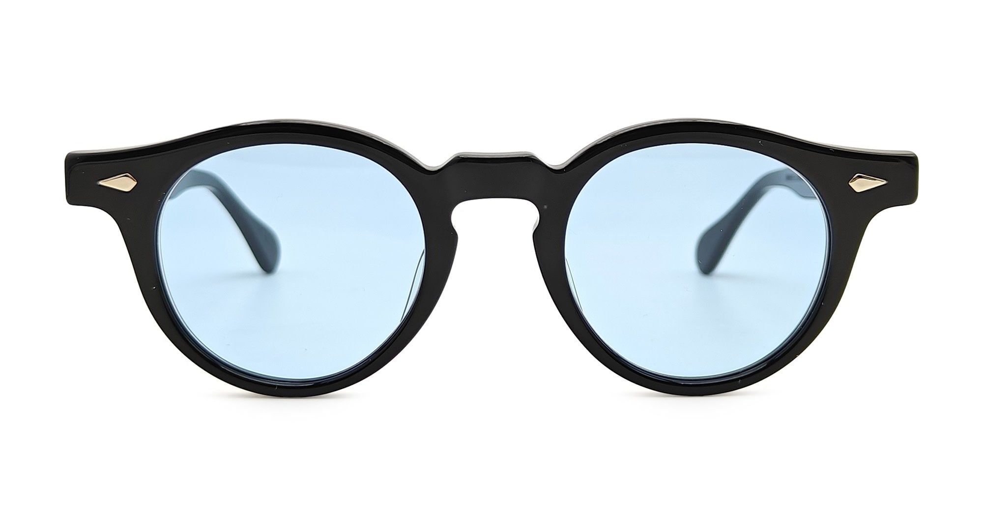 Ottica Mondello Roma - Julius Tart - JTPL-022A-2B-BL-60 - HAROLD 45/23 - BLACK / LIGHT BLUE LENS - Acetate - shape Panto - Black - EYEWEAR - SUNGLASSES - Unisex,Uomo,Donna,Women,Men - lens Blue - Made In Japan