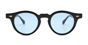 Ottica Mondello Roma - Julius Tart - JTPL-022A-2B-BL-60 - HAROLD 45/23 - BLACK / LIGHT BLUE LENS - Acetate - shape Panto - Black - EYEWEAR - SUNGLASSES - Unisex,Uomo,Donna,Women,Men - lens Blue - Made In Japan