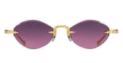 Ottica Mondello Roma - T HENRI - RMA - MOONBEAM - AMETHYST HORIZON - Titanium - shape Oval - Gold - EYEWEAR - SUNGLASSES - Unisex,Uomo,Donna,Women,Men - lens purple gradient - Made In Japan