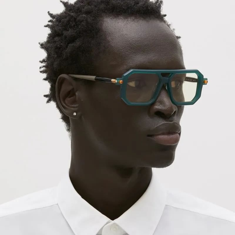 Ottica Mondello Roma - Kuboraum - KRS0P8GB0000002O - MASK P8 GB - GREEN BOTTLE - Acetate - shape Navigator - green - EYEWEAR - SUNGLASSES - Unisex,Uomo,Donna,Women,Men - lens yellow - Made In Italy