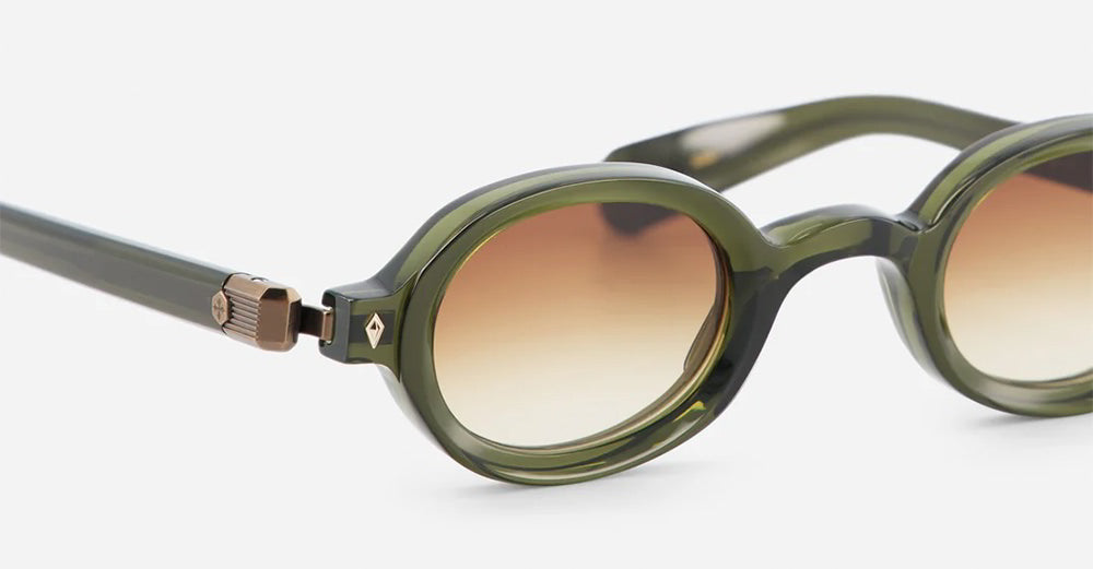Ottica Mondello Roma - Sato - Altair-DO-BB-1 - Altair - Deep Olive / Brushed Bronze - Acetate - shape Oval - green - EYEWEAR - SUNGLASSES - Unisex,Uomo,Donna,Women,Men - lens Gradient brown - Made In Japan