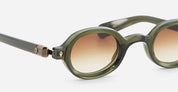 Ottica Mondello Roma - Sato - Altair-DO-BB-1 - Altair - Deep Olive / Brushed Bronze - Acetate - shape Oval - green - EYEWEAR - SUNGLASSES - Unisex,Uomo,Donna,Women,Men - lens Gradient brown - Made In Japan