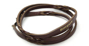 Twisted leather soft bracelet cord - dark brown