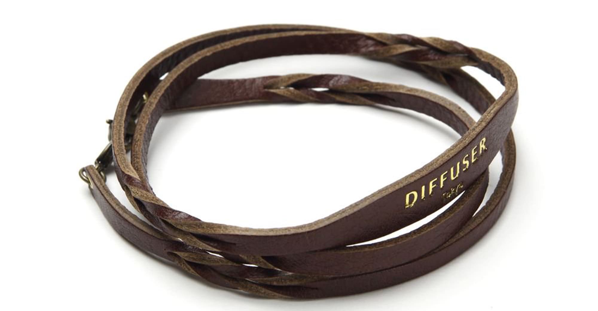Twisted leather soft bracelet cord - dark brown