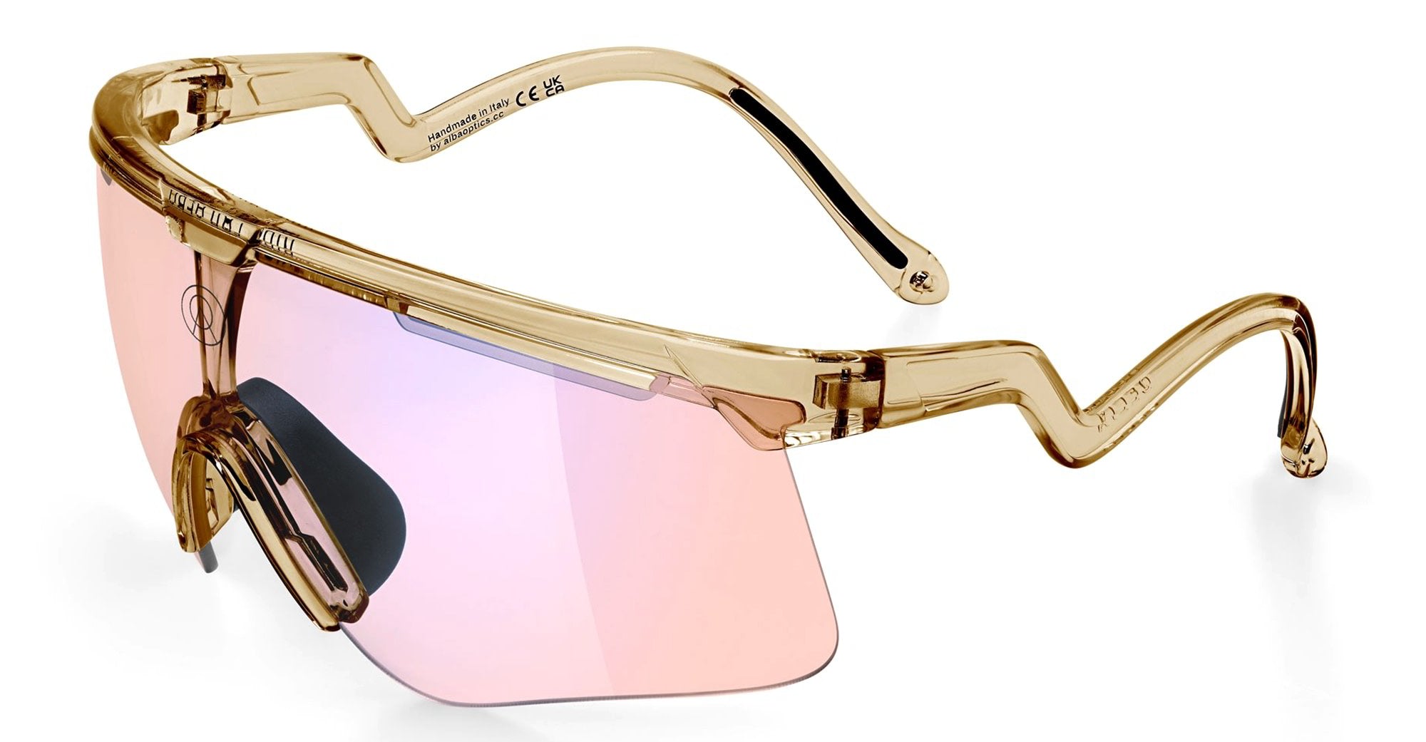 Ottica Mondello Roma - Alba Optics - 8050054517643 - DELTA - SMOKE GLOSSY / VZUM F-LENS FLM - Tr90 - shape Mask - brown - EYEWEAR - SUNGLASSES - Unisex,Uomo,Donna,Women,Men - lens purple - Made In Italy