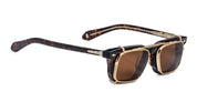 Ottica Mondello Roma - Jacques Marie Mage - JMMMSCP-40 - MOSCOVA CLIP ON - GOLD - Titanium - shape Rectangular - Gold - EYEWEAR - SUNGLASSES - Unisex,Uomo,Donna,Women,Men - lens Brown - Made In Japan
