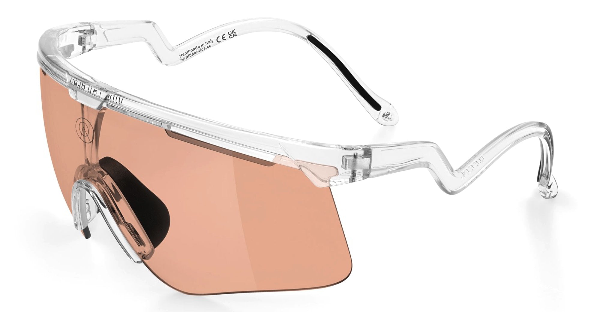 Ottica Mondello Roma - Alba Optics - 8050054518657 - DELTA - CRYSTAL / VZUM SALMON - Tr90 - shape Mask - transparent - EYEWEAR - SUNGLASSES - Unisex,Uomo,Donna,Women,Men - lens Pink - Made In Italy