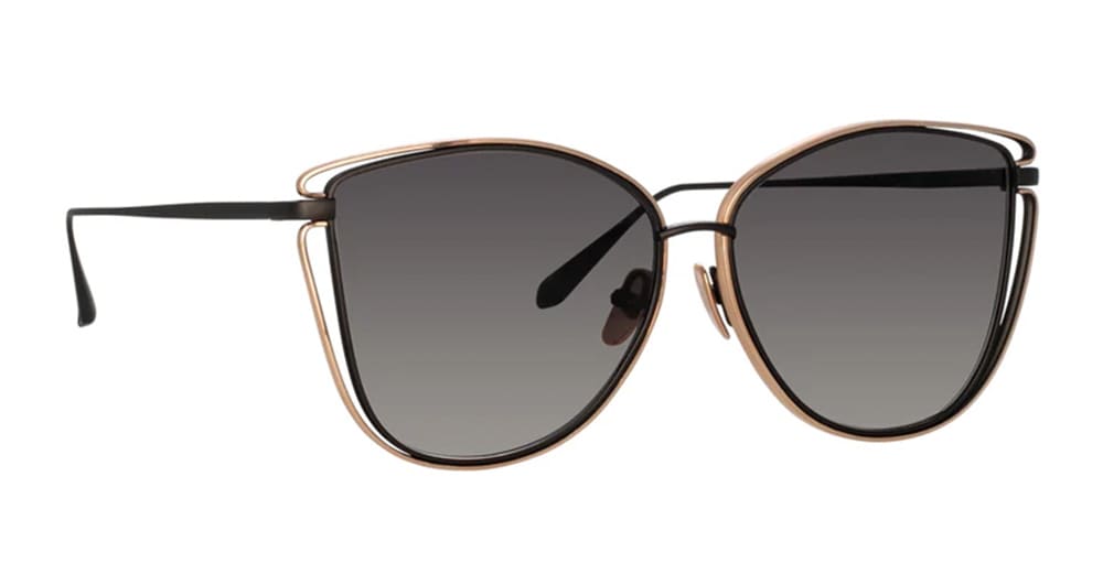  ROSE GOLD  - Titanium - shape Cat-eye - Black, rose gold - EYEWEAR - SUNGLASSES - Donna,Women - lens Gradient grey - MadeIn Japan