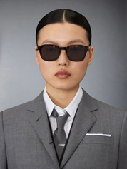 Ottica Mondello Roma - Thom Browne - UES412A-G0002-205-48 - RECTANGULAR - DARK BROWN - Acetate - shape Rectangular - brown - EYEWEAR - SUNGLASSES - Uomo,Men - lens Green - Made In Japan
