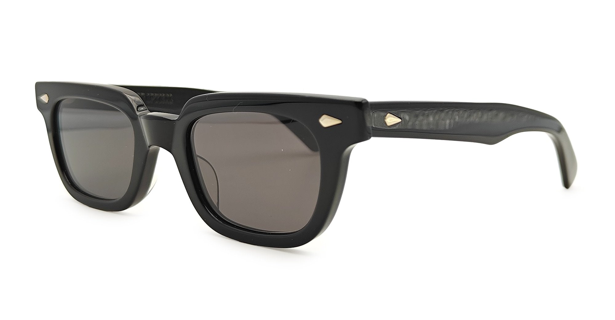 Ottica Mondello Roma - Julius Tart - JTPL-029A-2B-GR-9 - T-MAN - BLACK / DARK GREY LENS - Acetate - shape Rectangular - Black - EYEWEAR - SUNGLASSES - Unisex,Uomo,Donna,Women,Men - lens Grey - Made In Japan