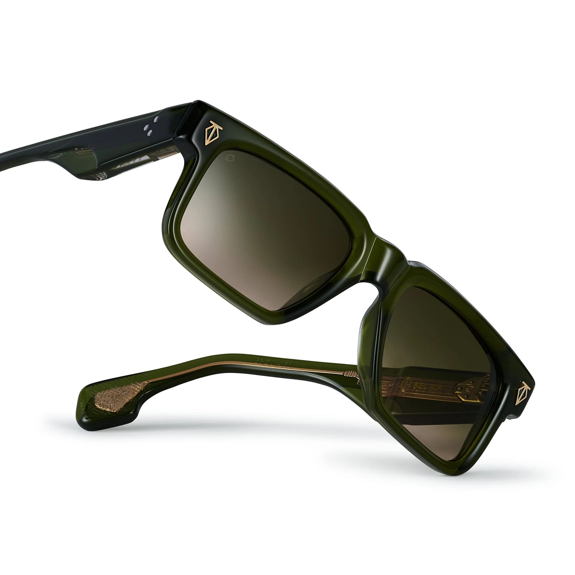 Ottica Mondello Roma - T HENRI - BEAT - BEL AIR - TREFOIL - Acetate - shape Rectangular - green - EYEWEAR - SUNGLASSES - Unisex,Uomo,Donna,Women,Men - lens Gradient green - Made In Japan