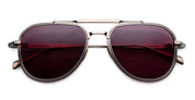 Ottica Mondello Roma - Jacques Marie Mage - JMMMD-22 - COMMANDER - CHAMPAGNE - Titanium - shape Pilot - Gold - EYEWEAR - SUNGLASSES - Unisex,Uomo,Donna,Women,Men - lens burgundy - Made In Japan