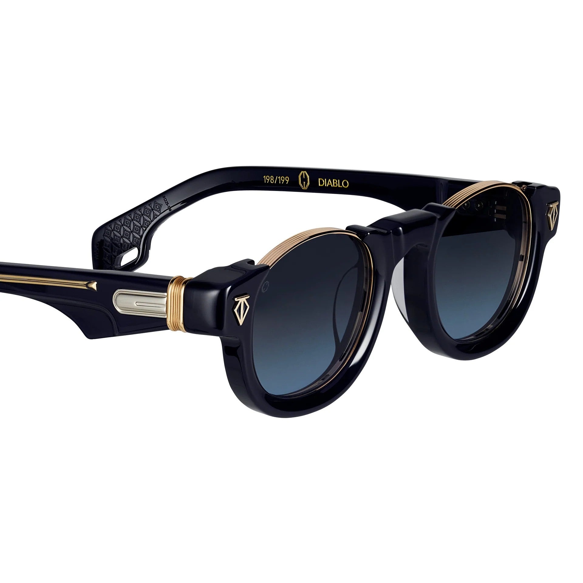Ottica Mondello Roma - T HENRI - DCW - DIABLO - TWILIGHT - Acetate, titanium - shape Round - blue, gold - EYEWEAR - SUNGLASSES - Unisex,Uomo,Donna,Women,Men - lens Gradient blue - Made In Japan
