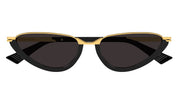 Ottica Mondello Roma - Bottega Veneta - BV1346S-001 - BV1346S-001 - BLACK / GOLD - Acetate - shape Cat-eye - Black, gold - EYEWEAR - SUNGLASSES - Donna,Women - lens Grey - Made In Japan