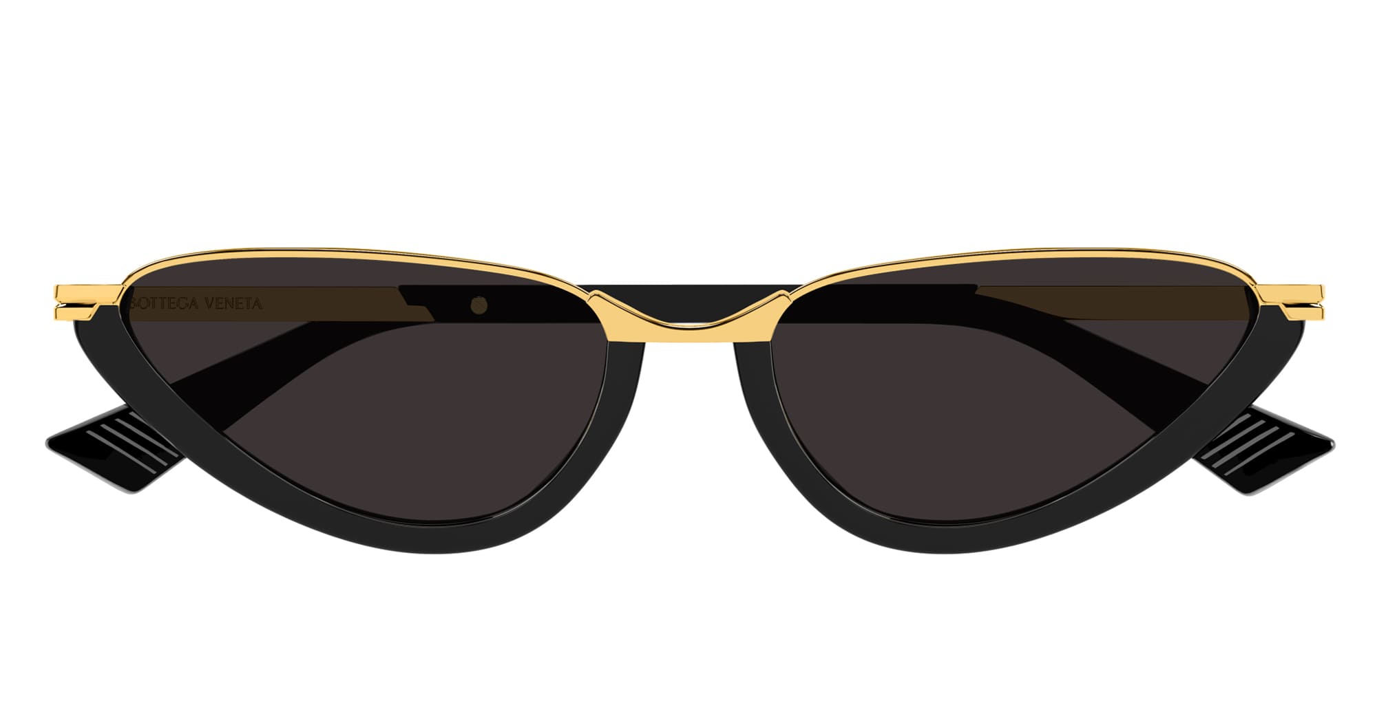 Ottica Mondello Roma - Bottega Veneta - BV1346S-001 - BV1346S-001 - BLACK / GOLD - Acetate - shape Cat-eye - Black, gold - EYEWEAR - SUNGLASSES - Donna,Women - lens Grey - Made In Japan