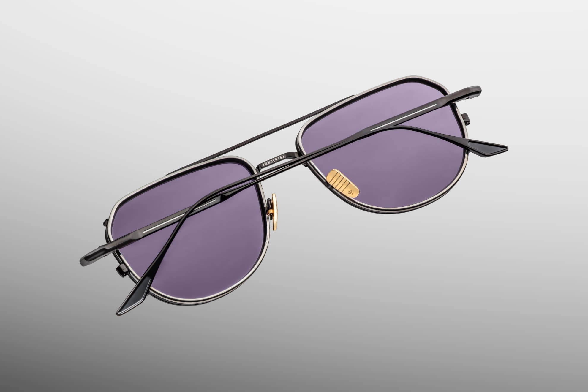 Ottica Mondello Roma - Jacques Marie Mage - JMMCEN-19J - CENDRAS - CORBEAU - Titanium - shape Pilot - Black - EYEWEAR - SUNGLASSES - Unisex,Uomo,Donna,Women,Men - lens Grey - Made In Japan