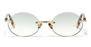 Ottica Mondello Roma - John Dalia - R05-C536 - R05 -  C536 18k Yellow Gold - stainless steel - shape Oval - Gold - EYEWEAR - SUNGLASSES - Unisex,Uomo,Donna,Women,Men - lens Gradient green - Made In France