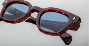 Ottica Mondello Roma - Jacques Marie Mage - JMMJL-7U - JULIEN - BRECCIA - Acetate - shape Panto - Tortoise - EYEWEAR - SUNGLASSES - Uomo,Men - lens Blue - Made In Japan