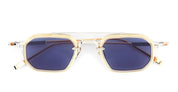 Ottica Mondello Roma - Sato - Kursa-P-RG-1 - Kursa - Platinum / Rose Gold - Titanium - shape Rectangular - silver, gold - EYEWEAR - SUNGLASSES - Unisex,Uomo,Donna,Women,Men - lens Blue - Made In Japan