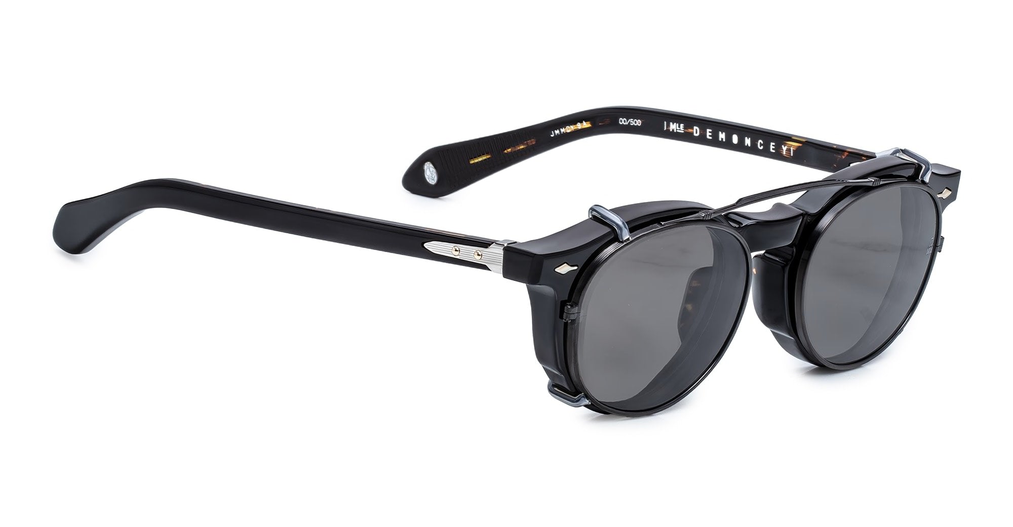 Ottica Mondello Roma - Jacques Marie Mage - JMMDYCP-88 - DEMONCEY CLIP ON - BLACK - Titanium - shape Round - Black - EYEWEAR - SUNGLASSES - Unisex,Uomo,Donna,Women,Men - lens Black - Made In Japan