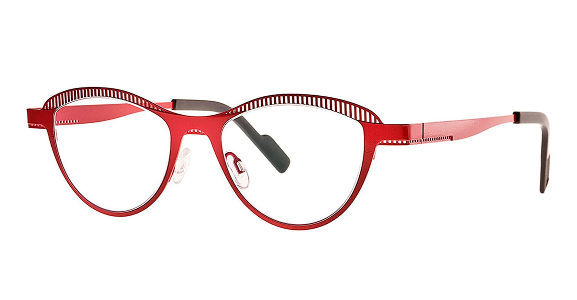 Ottica Mondello Roma - Theo eyewear - LYNE-191 - LYNER - 191 FASHION RED RX - stainless steel - shape  - red - EYEWEAR - EYEGLASSES - Donna,Women - lens  - Made In Belgium