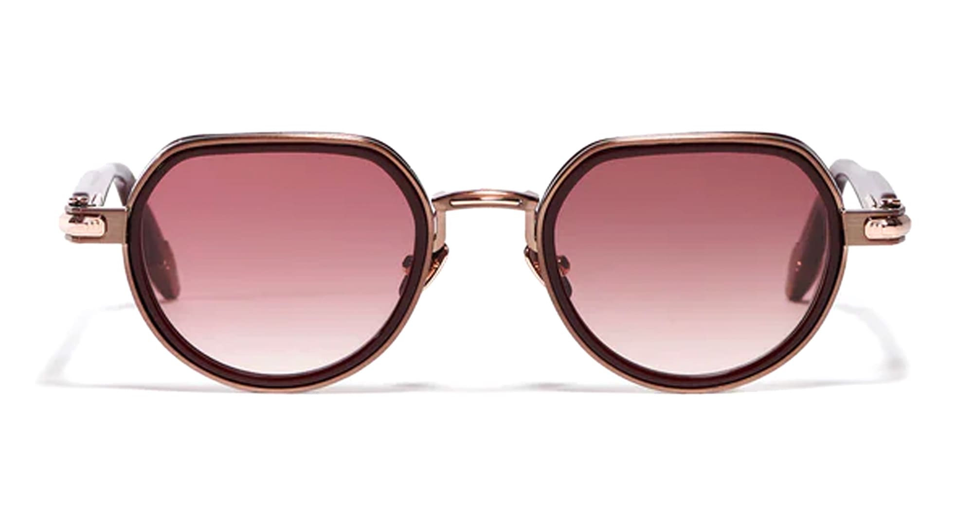 Ottica Mondello Roma - John Dalia - ANYA-C460 - ANYA - C460 BRUSHED COPPER / GOLD - Metal - shape Round - Gold - EYEWEAR - SUNGLASSES - Unisex,Uomo,Donna,Women,Men - lens burgundy - Made In France