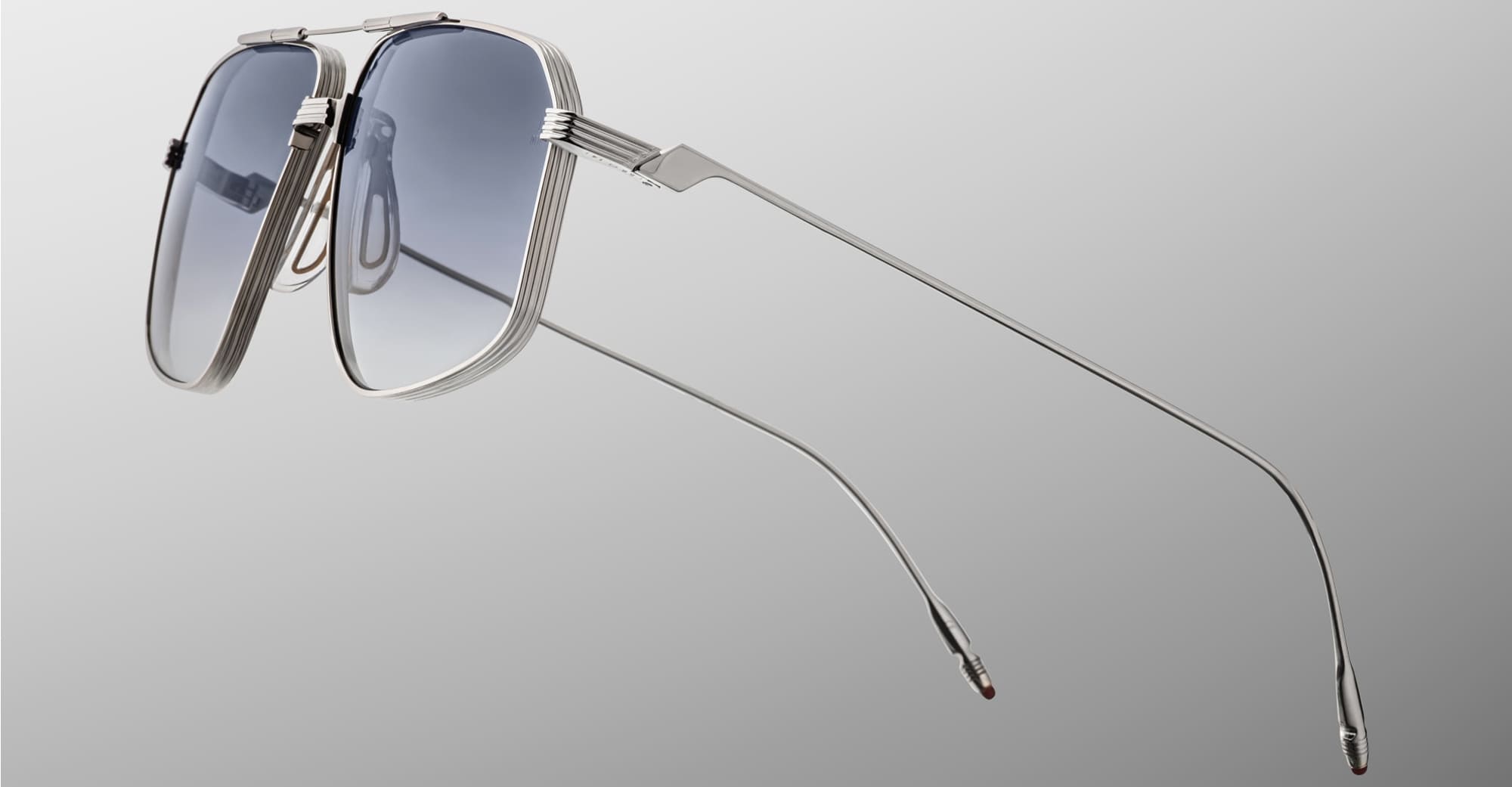 Ottica Mondello Roma - Jacques Marie Mage - JMMJG-15Z - JAGGER - SULFUR - Titanium - shape Aviator - Silver - EYEWEAR - SUNGLASSES - Uomo,Men - lens Grey - Made In Japan