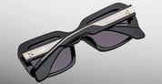 Ottica Mondello Roma - Jacques Marie Mage - JMMLD-6P - ALDO - BLOODSTONE - Acetate - shape Squared - Black, Red - EYEWEAR - SUNGLASSES - Unisex,Uomo,Donna,Women,Men - lens Grey - Made In Japan