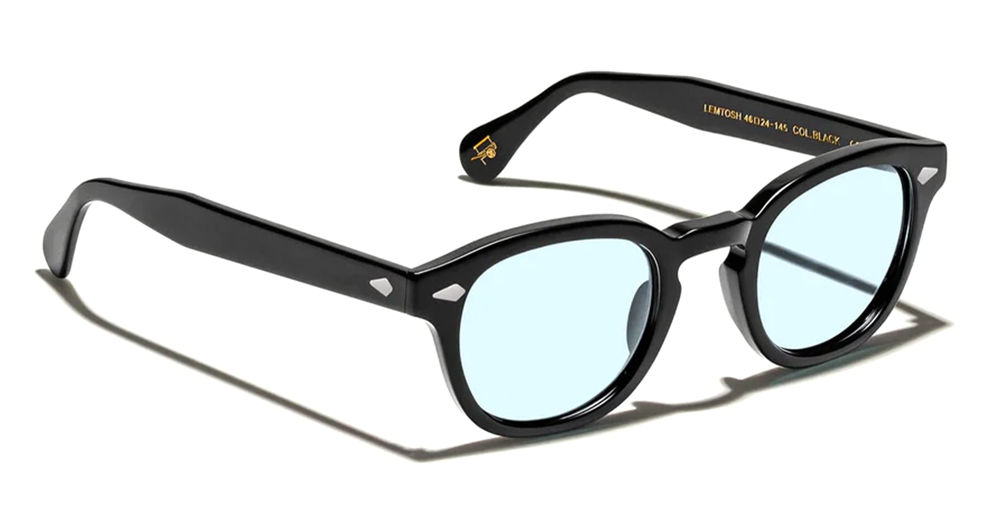 Ottica Mondello Roma - Moscot - OR-LMB2-S46240200-TF - LEMTOSH (46) - BLACK / CUSTOM BELAIR BLUE LENS - Acetate - shape Classic - Black - EYEWEAR - SUNGLASSES - Unisex,Uomo,Donna,Women,Men - lens Blue - Made In China