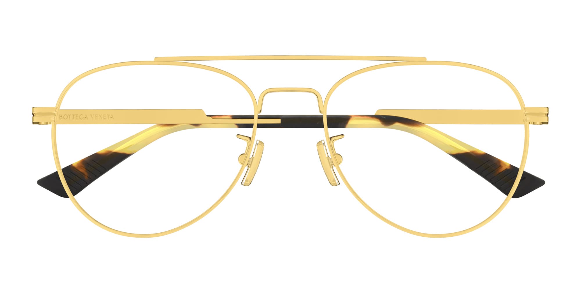 Ottica Mondello Roma - Bottega Veneta - BV1340OK-001 - BV1340OK-001 - GOLD RX / ASIAN FIT - metal, acetate - shape Pilot - Gold - EYEWEAR - EYEGLASSES - Unisex,Uomo,Donna,Women,Men - lens Clear - Made In Japan