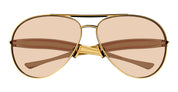 Ottica Mondello Roma - Bottega Veneta - BV1305S-002 - BV1305S-002 - GOLD / BROWN LENS - Metal - shape Aviator - Gold - EYEWEAR - SUNGLASSES - Unisex,Uomo,Donna,Women,Men - lens Brown - Made In Italy