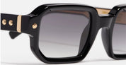 Ottica Mondello Roma - John Dalia - P06-C100 - PROJECT 06 - C100 Shiny Black/ Yellow Gold - Acetate - shape Rectangular - Black, gold - EYEWEAR - SUNGLASSES - Unisex,Uomo,Donna,Women,Men - lens Gradient grey - Made In France
