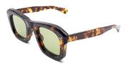 Ottica Mondello Roma - Max Pittion - MXPL-012E - MONSTRE - DARK TORTOISE / GREEN LENS - Acetate - shape Squared - Tortoise - EYEWEAR - SUNGLASSES - Unisex,Uomo,Donna,Women,Men - lens Green - Made In Japan