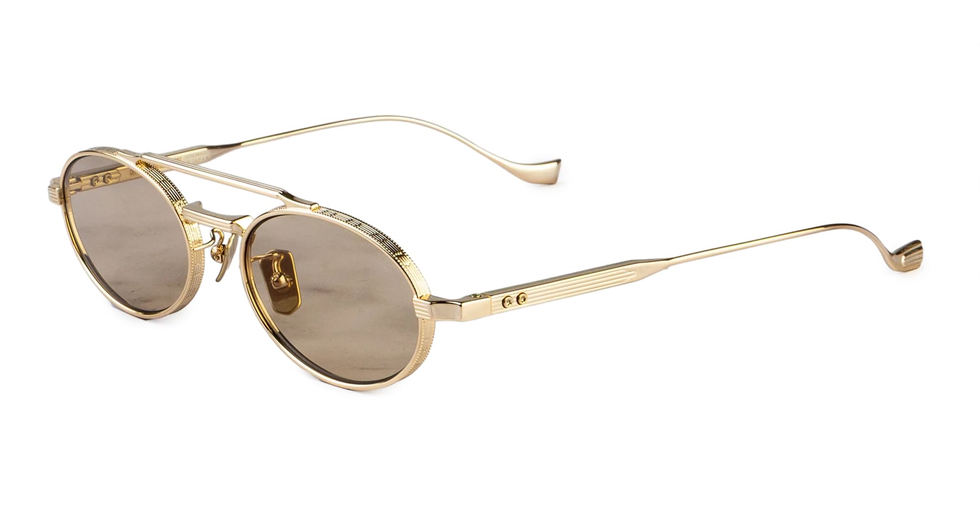 Ottica Mondello Roma - Cutler and Gross - CGST-1427-51-02 - LADBROKE 1427 - GOLD - Titanium - shape Oval - Gold - EYEWEAR - SUNGLASSES - Unisex,Uomo,Donna,Women,Men - lens light brown - Made In Japan
