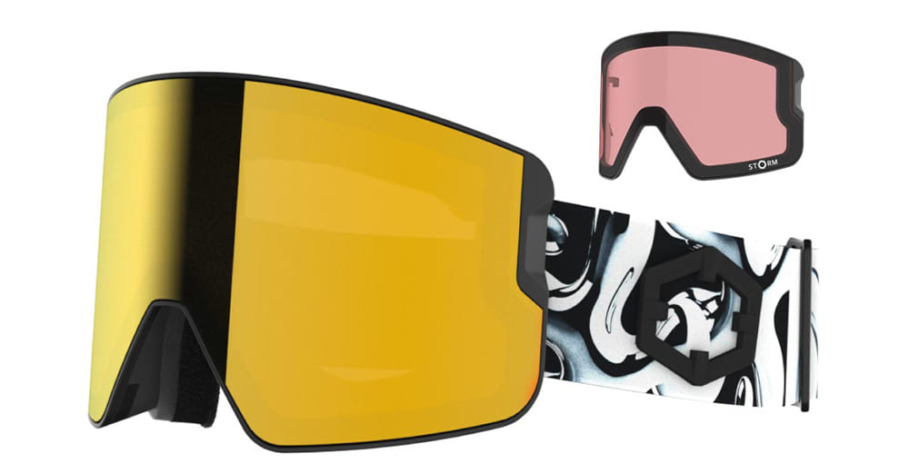  GOLD24 MCI LENS MEDIUM - nylon - shape Mask - black, white - EYEWEAR - GOGGLES - Unisex,Uomo,Donna,Women,Men - lens Gold - Made In Italy