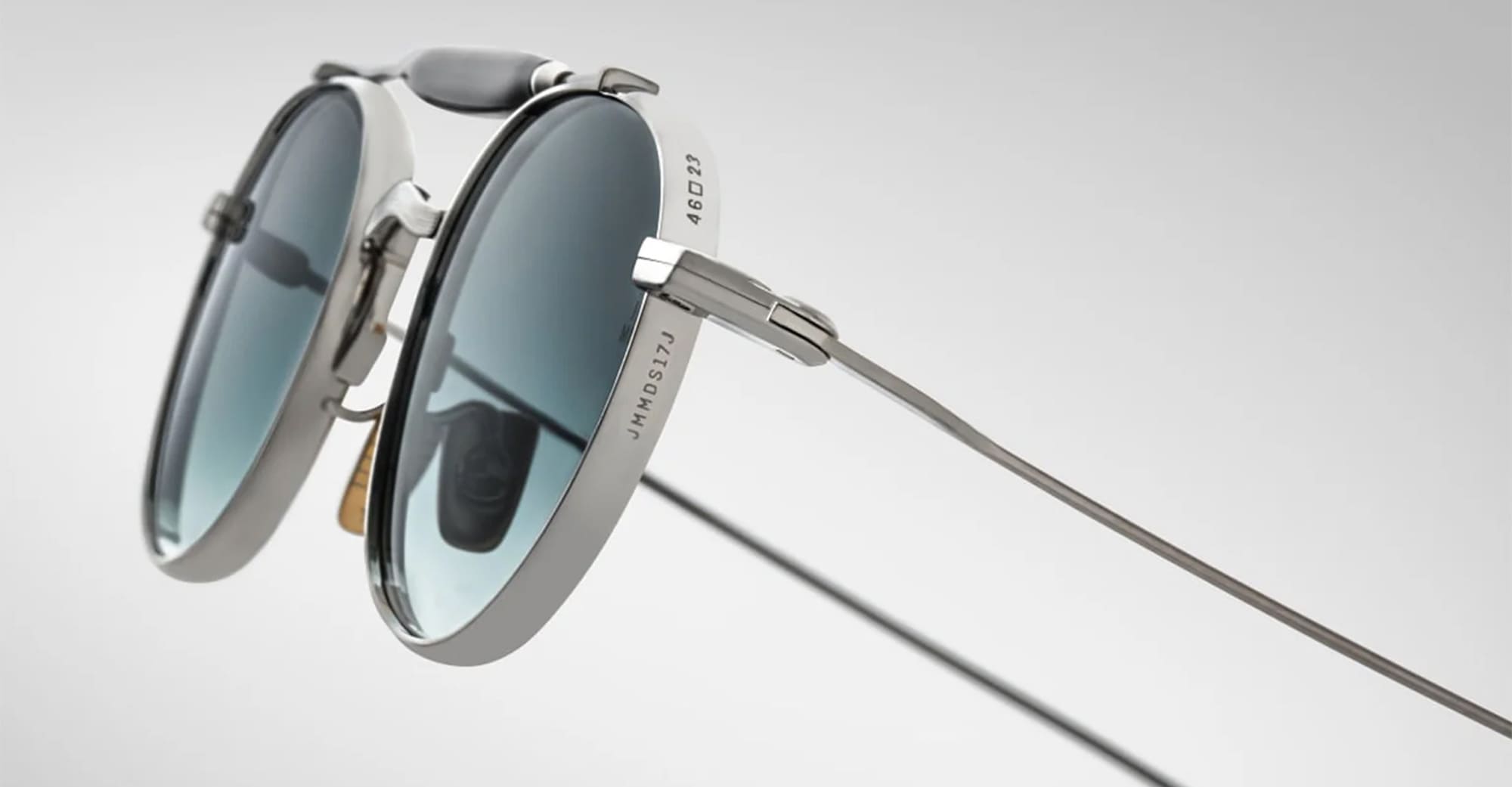Ottica Mondello Roma - Jacques Marie Mage - JMMDS-17J - DASAN - ATLANTIC - Titanium - shape Aviator - Silver - EYEWEAR - SUNGLASSES - Unisex,Uomo,Donna,Women,Men - lens Gradient blue - Made In Japan