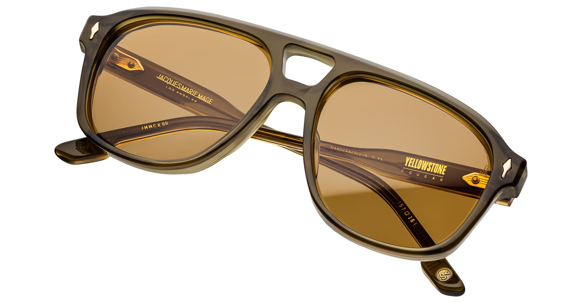 Ottica Mondello Roma - Jacques Marie Mage - JMMCX-8R - YELLOWSTONE VI: COUGAR - MOSS GREEN - Acetate - shape  - green - EYEWEAR - SUNGLASSES - Unisex,Uomo,Donna,Women,Men - lens  - Made In Japan