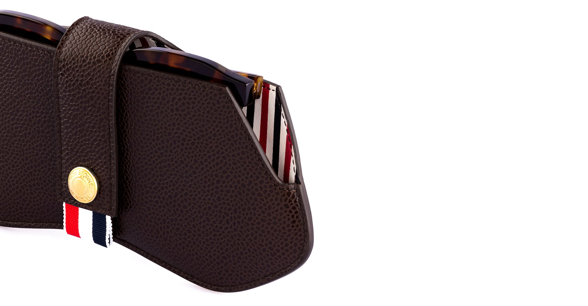 Eyewear leather case - dark brown