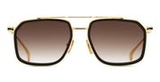 Ottica Mondello Roma - DITA - DTS484-A-01 - LINEAGE.99X - YELLOW GOLD / BLACK IRON - titanium, acetate - shape Navigator - gold, black - EYEWEAR - SUNGLASSES - Unisex,Uomo,Donna,Women,Men - lens Gradient brown - Made In Japan