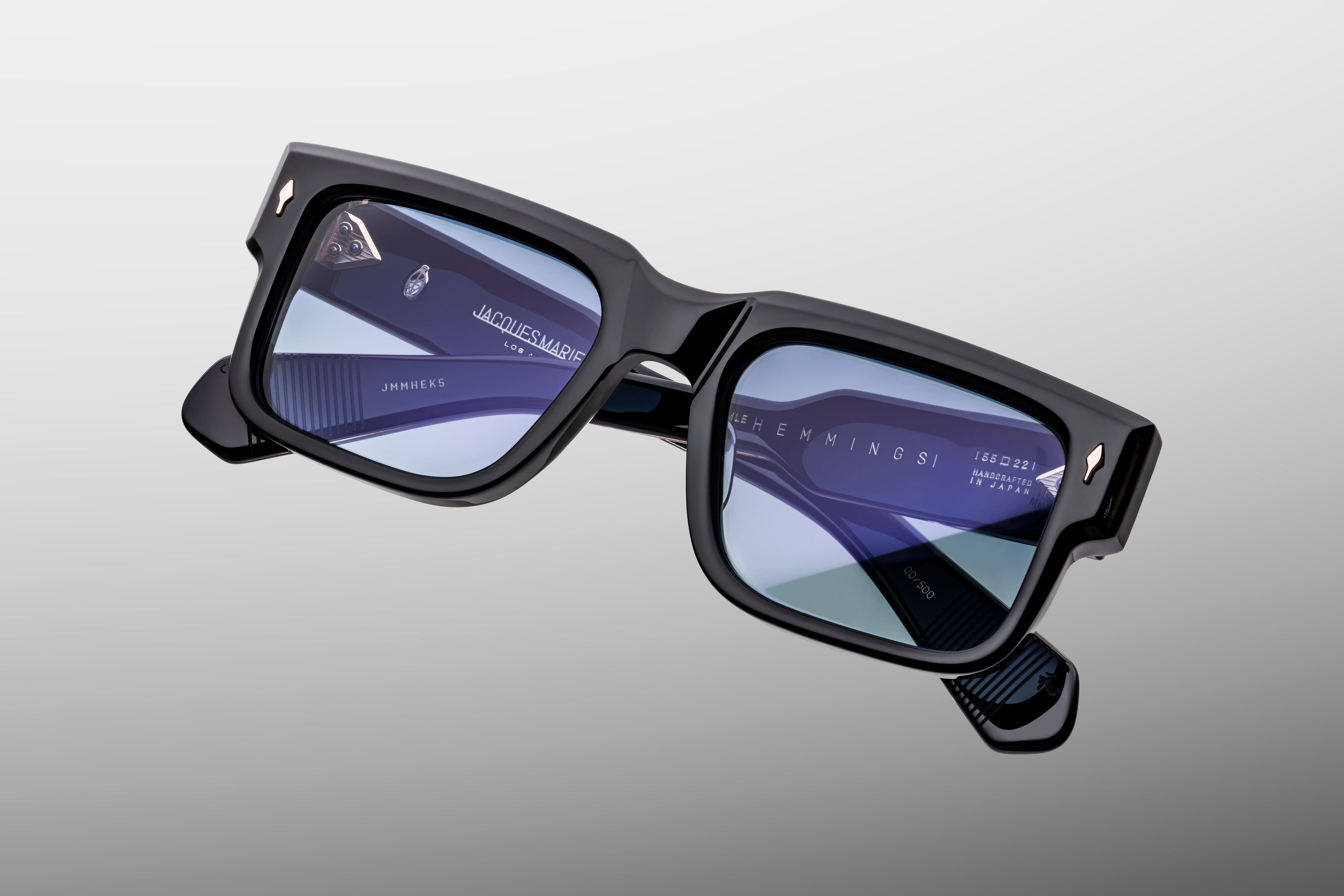 Ottica Mondello Roma - Jacques Marie Mage - JMMHE-K5 - HEMMINGS - OBSCURE - Acetate - shape Squared - Black - EYEWEAR - SUNGLASSES - Unisex,Uomo,Donna,Women,Men - lens Gradient blue - Made In Japan