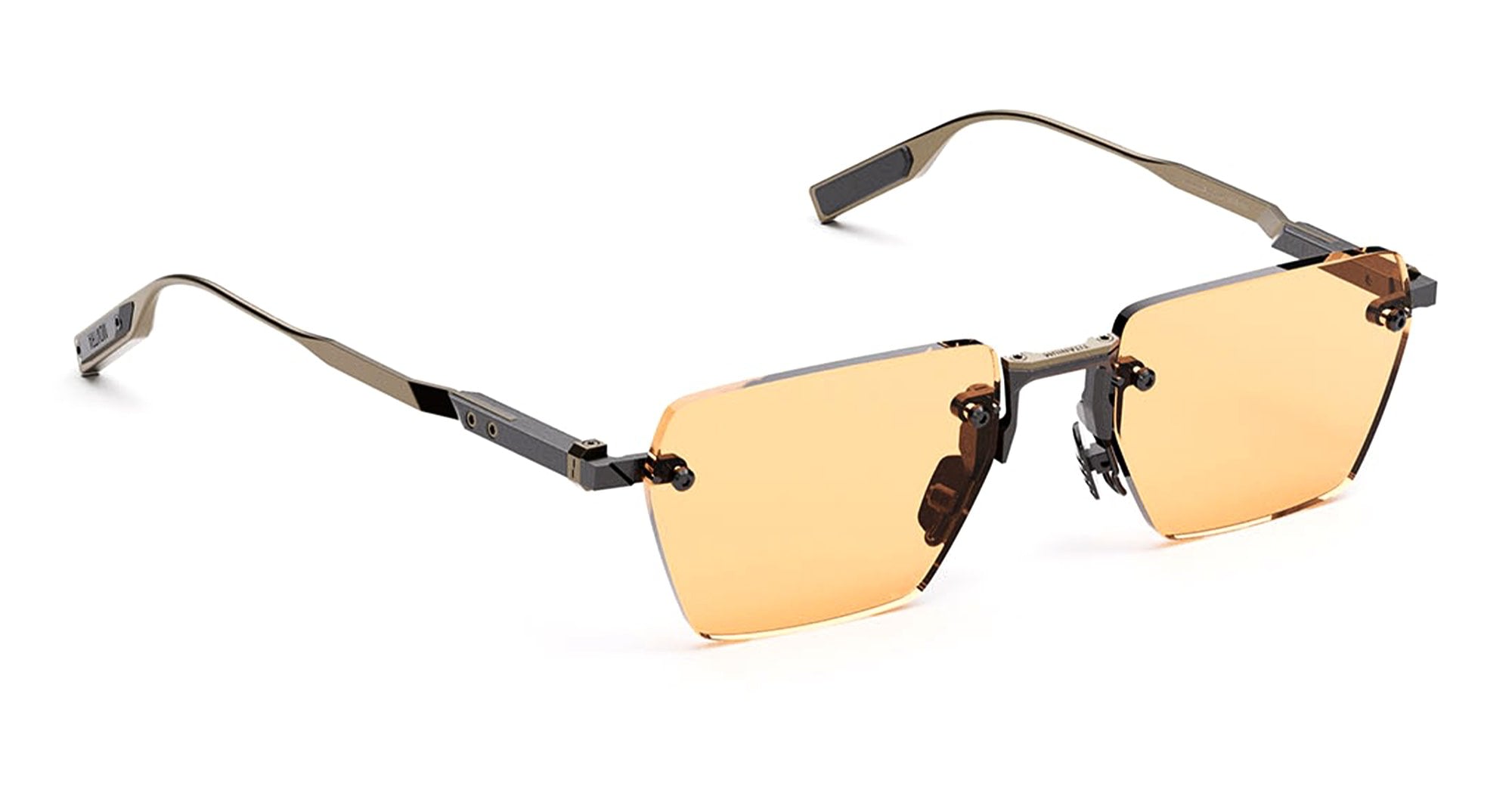 Ottica Mondello Roma - Movitra - SINE 03-C1 S - SINE 03 - C1 ANTIQUE GUNMETAL / ORANGE LENS - Titanium - shape Octagonal - Gold - EYEWEAR - SUNGLASSES - Unisex,Uomo,Donna,Women,Men - lens orange - Made In Italy