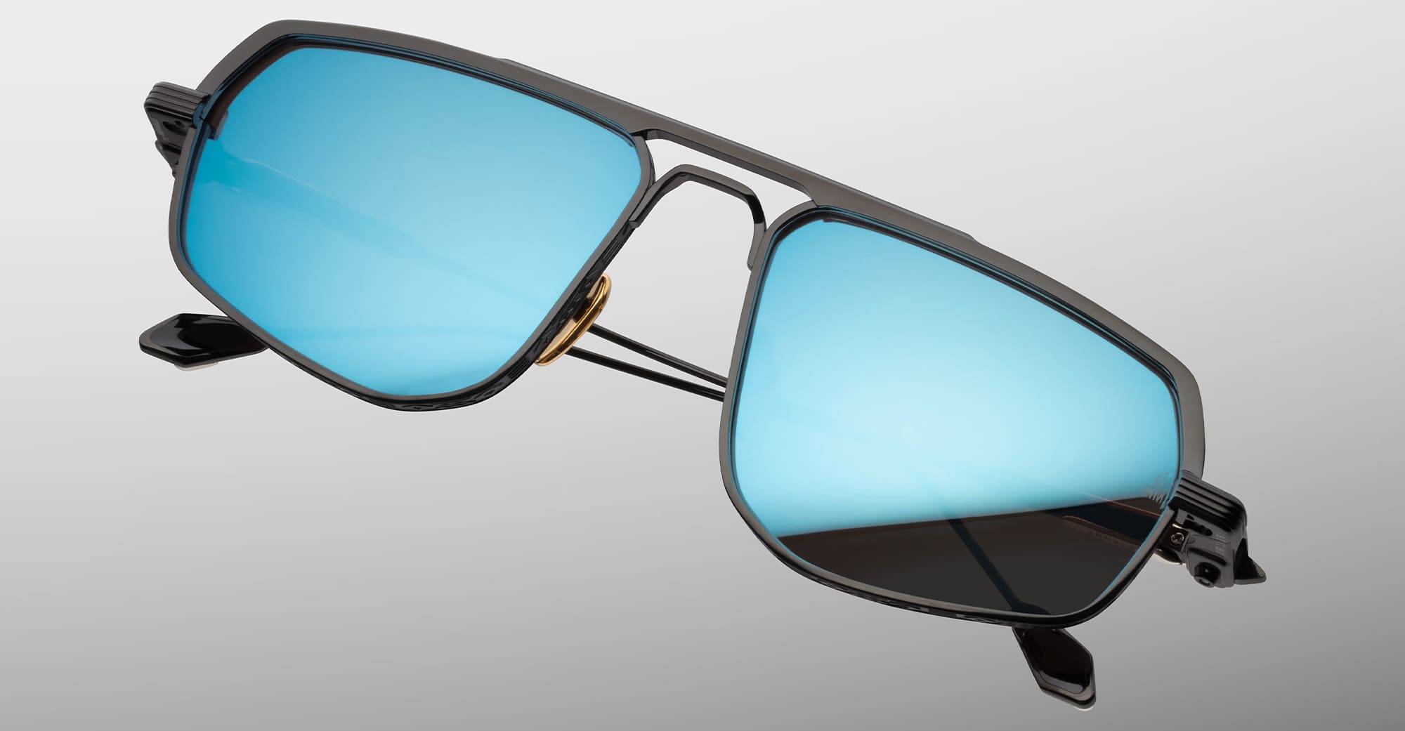 Ottica Mondello Roma - Jacques Marie Mage - JMMKL-88 - LAST FRONTIER VII - KALISPELL - BLACK - Titanium - shape Navigator - Black - EYEWEAR - SUNGLASSES - Unisex,Uomo,Donna,Women,Men - lens Blue - Made In Japan