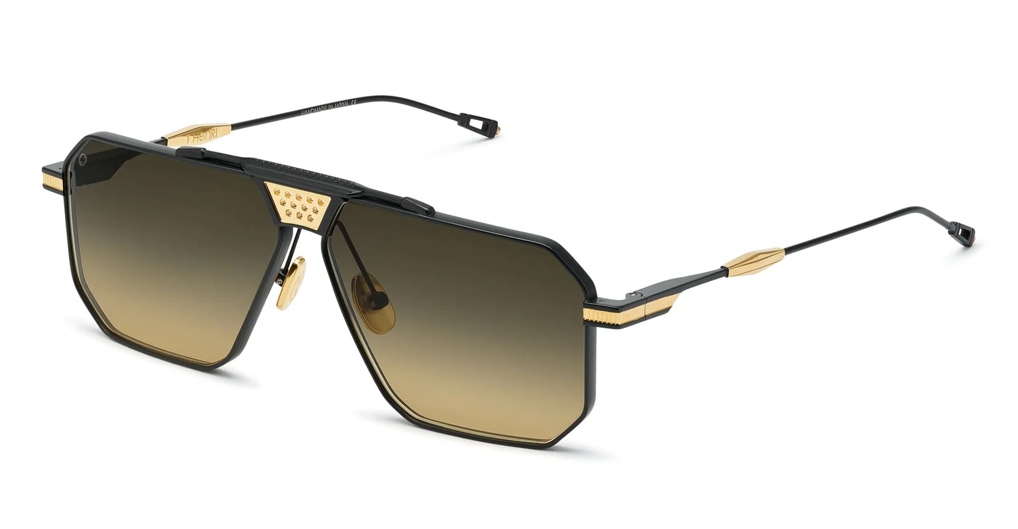 Ottica Mondello Roma - T HENRI - BMC008 - BERLINETTE - TRAVERSE II - Titanium - shape  - Black, gold - EYEWEAR - SUNGLASSES - Unisex,Uomo,Donna,Women,Men - lens  - Made In Japan