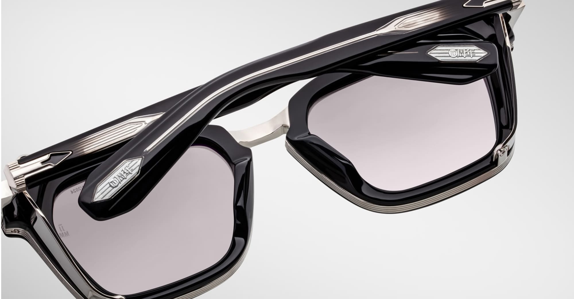 Ottica Mondello Roma - Jacques Marie Mage - JMMBD-10Y1 - DECADE COLLECTION: BORODINO - DECADE - Acetate - shape Squared - Black - EYEWEAR - SUNGLASSES - Uomo,Men - lens silver - Made In Japan