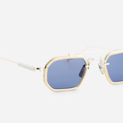 Ottica Mondello Roma - Sato - Kursa-P-RG-1 - Kursa - Platinum / Rose Gold - Titanium - shape Rectangular - silver, gold - EYEWEAR - SUNGLASSES - Unisex,Uomo,Donna,Women,Men - lens Blue - Made In Japan