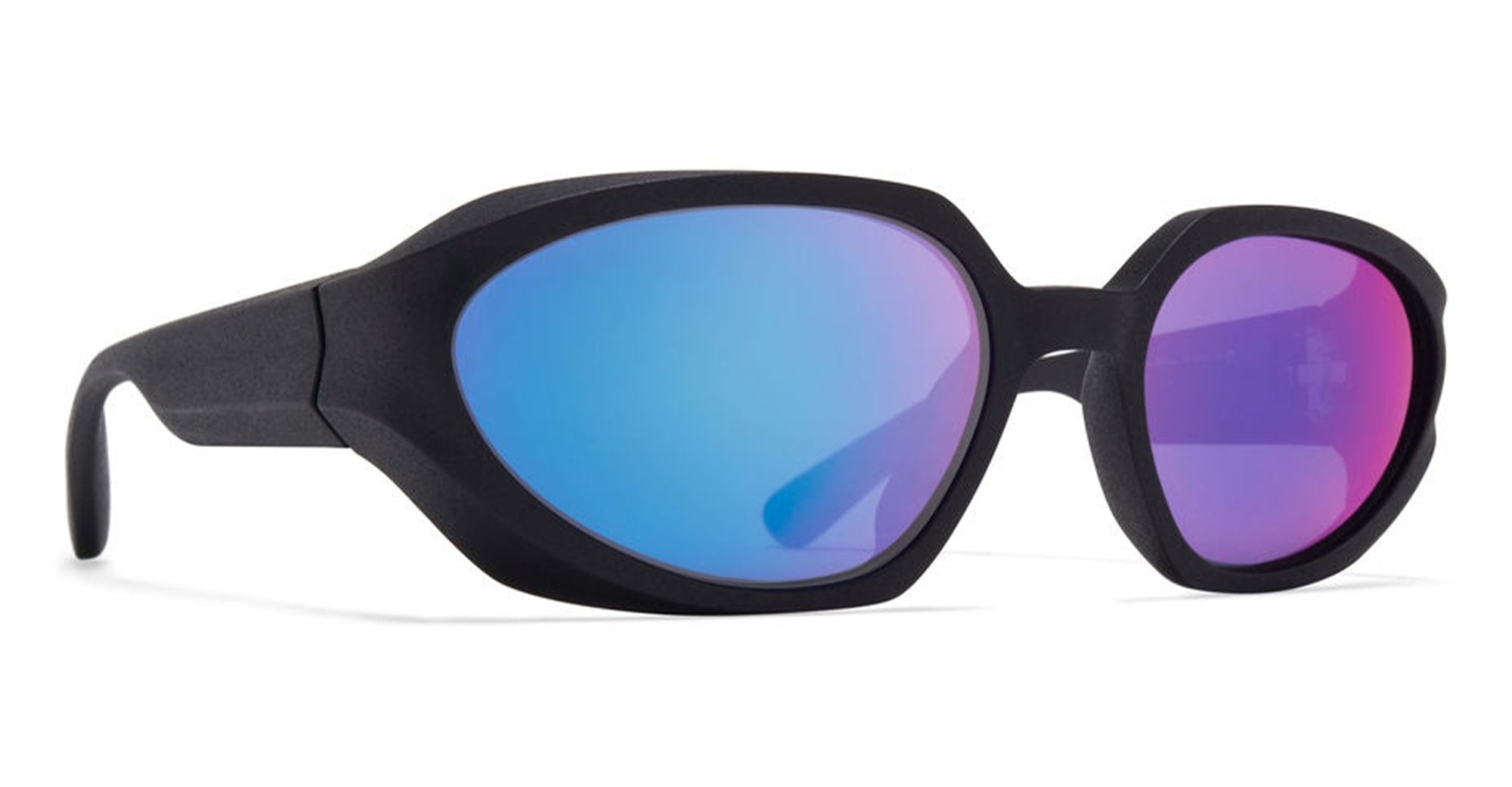 Ottica Mondello Roma - Mykita - 10301545 - SEDONA - MD1 PITCH BLACK / SCARLET FLASH LENS - Injected Nylon - shape Oval - Black - EYEWEAR - SUNGLASSES - Unisex,Uomo,Donna,Women,Men - lens Blue - Made In Germany
