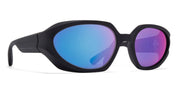 Ottica Mondello Roma - Mykita - 10301545 - SEDONA - MD1 PITCH BLACK / SCARLET FLASH LENS - Injected Nylon - shape Oval - Black - EYEWEAR - SUNGLASSES - Unisex,Uomo,Donna,Women,Men - lens Blue - Made In Germany